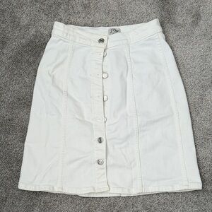 J. Crew White Button-Down Pencil Skirt